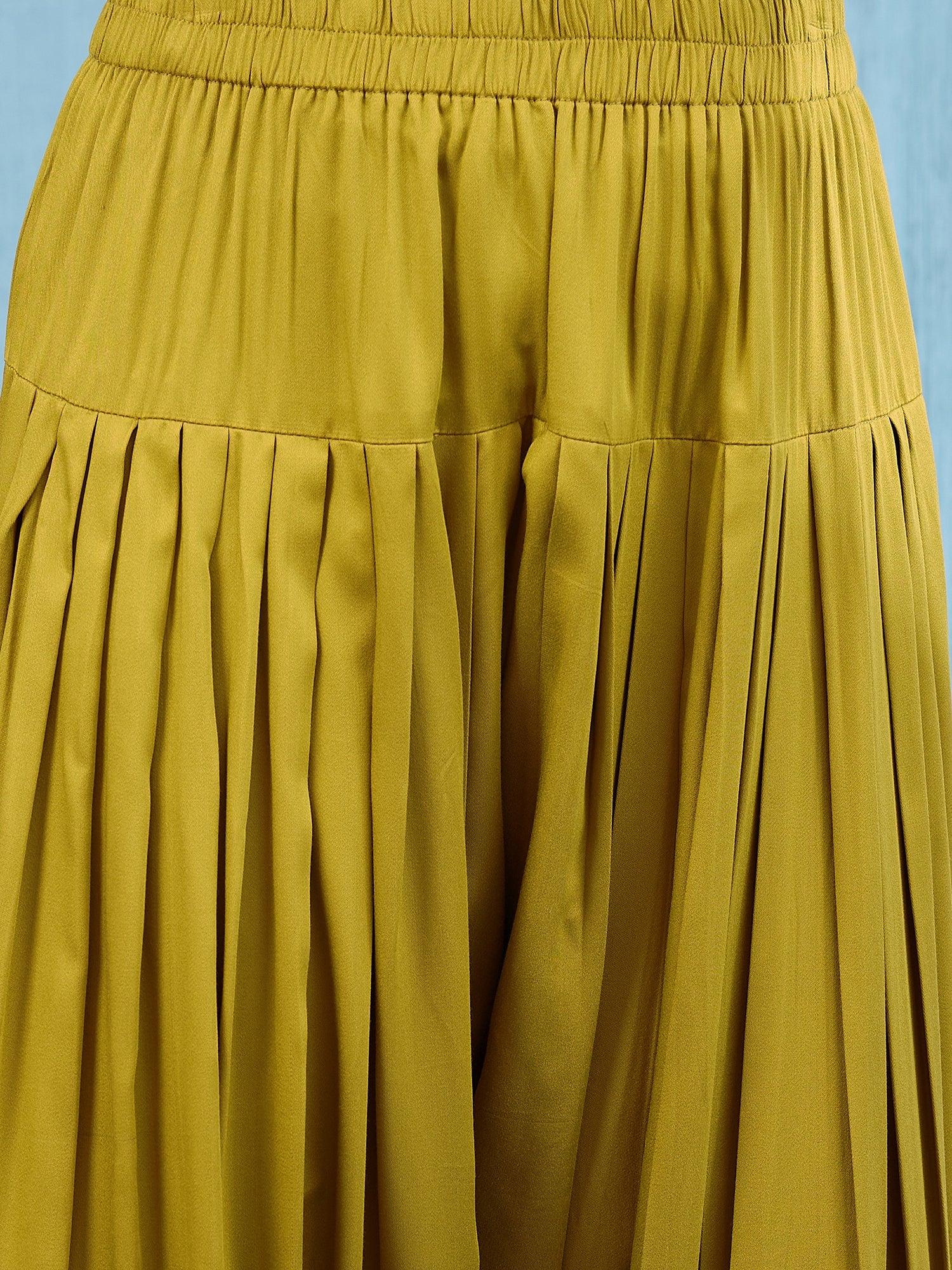 Rust Boat Neck Top Yellow Salwar Set