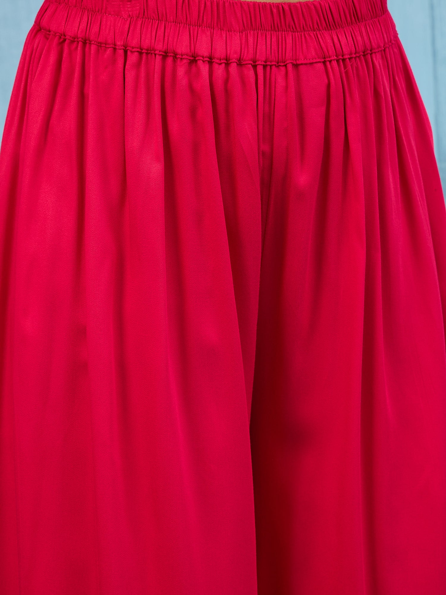 Pink Halter-Neck Matching Palazzo