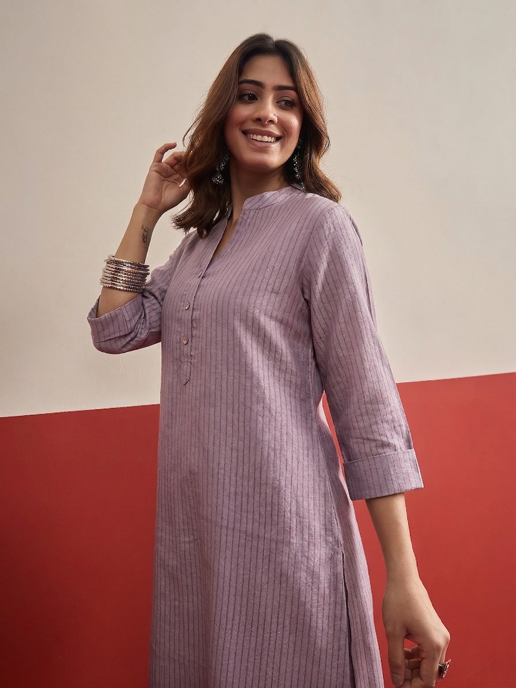 Mauve kurta White Afghani Salwar Set