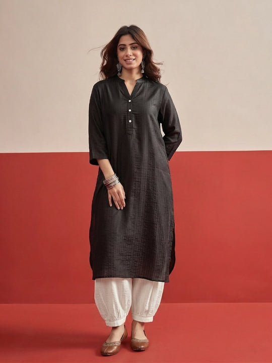 Black kurta White Afghani Salwar Set