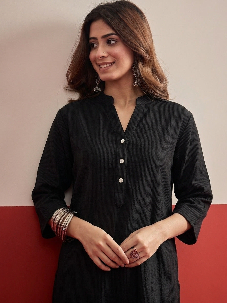 Black kurta White Afghani Salwar Set
