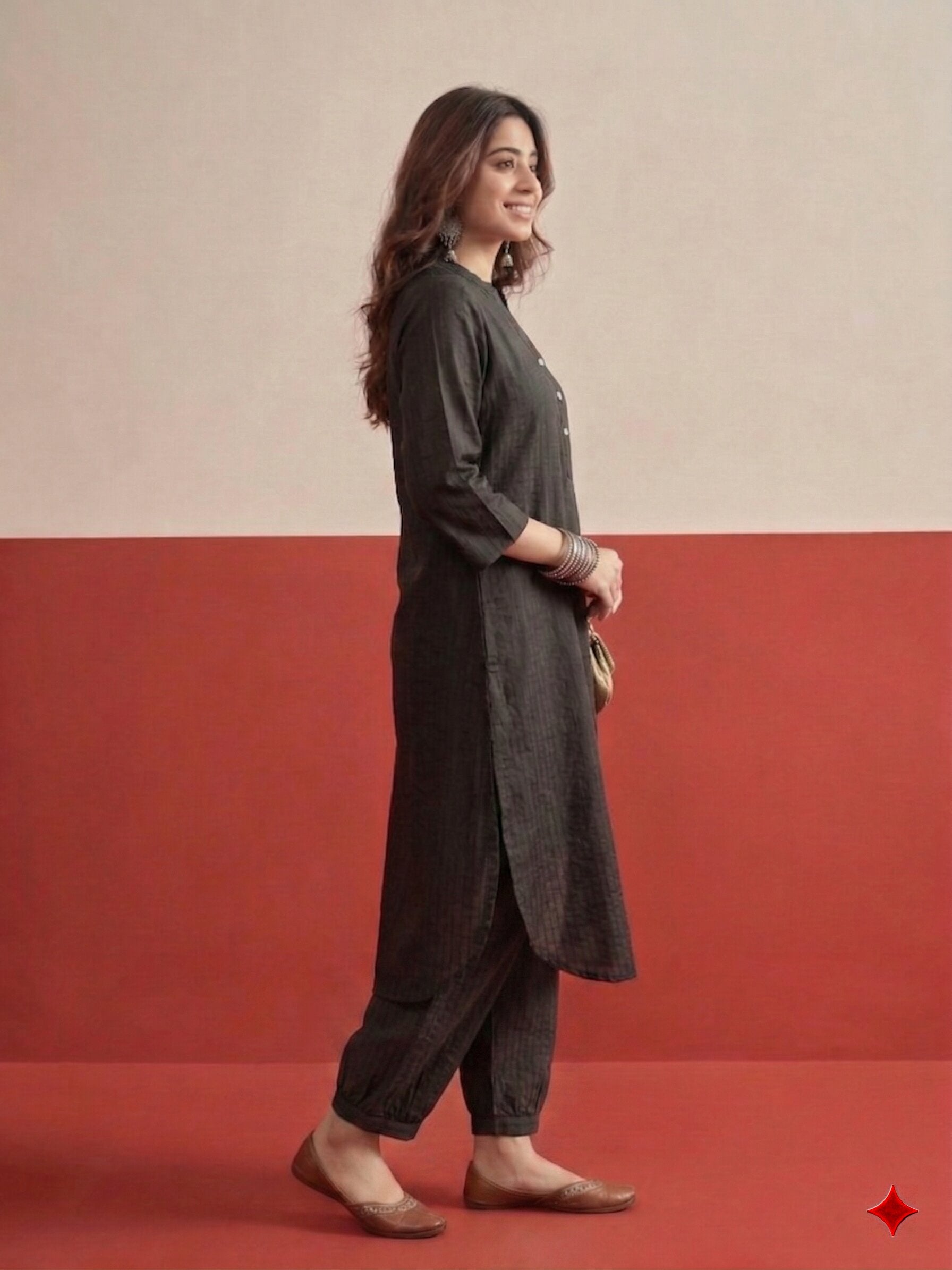 Black Kurta Afghani Salwar Set
