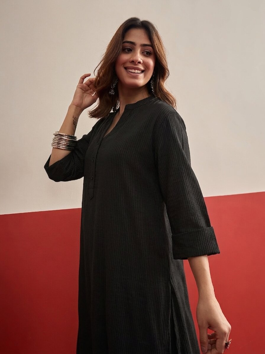Black Kurta Afghani Salwar Set