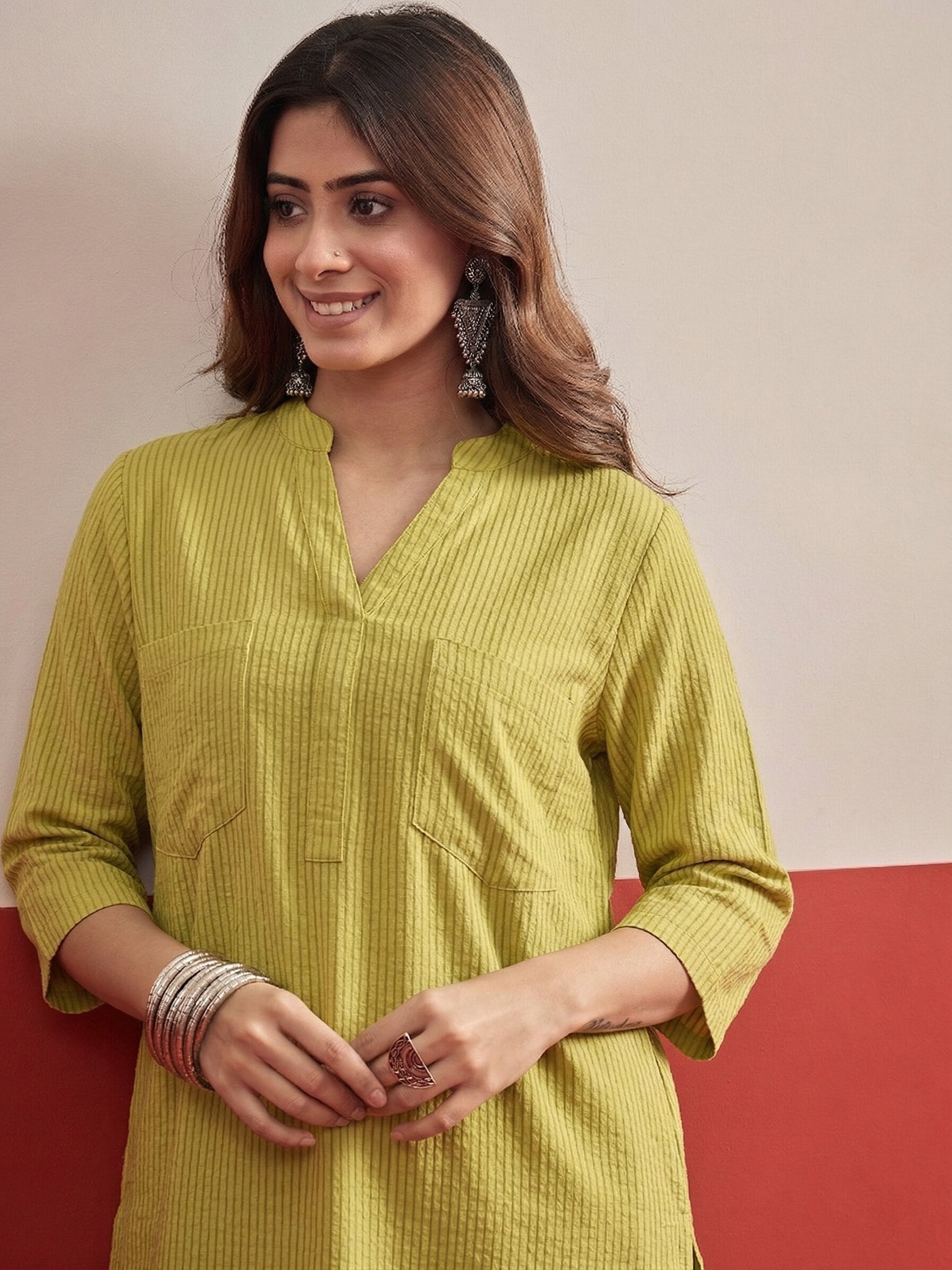 Lime Kurta White Afghani Salwar Set
