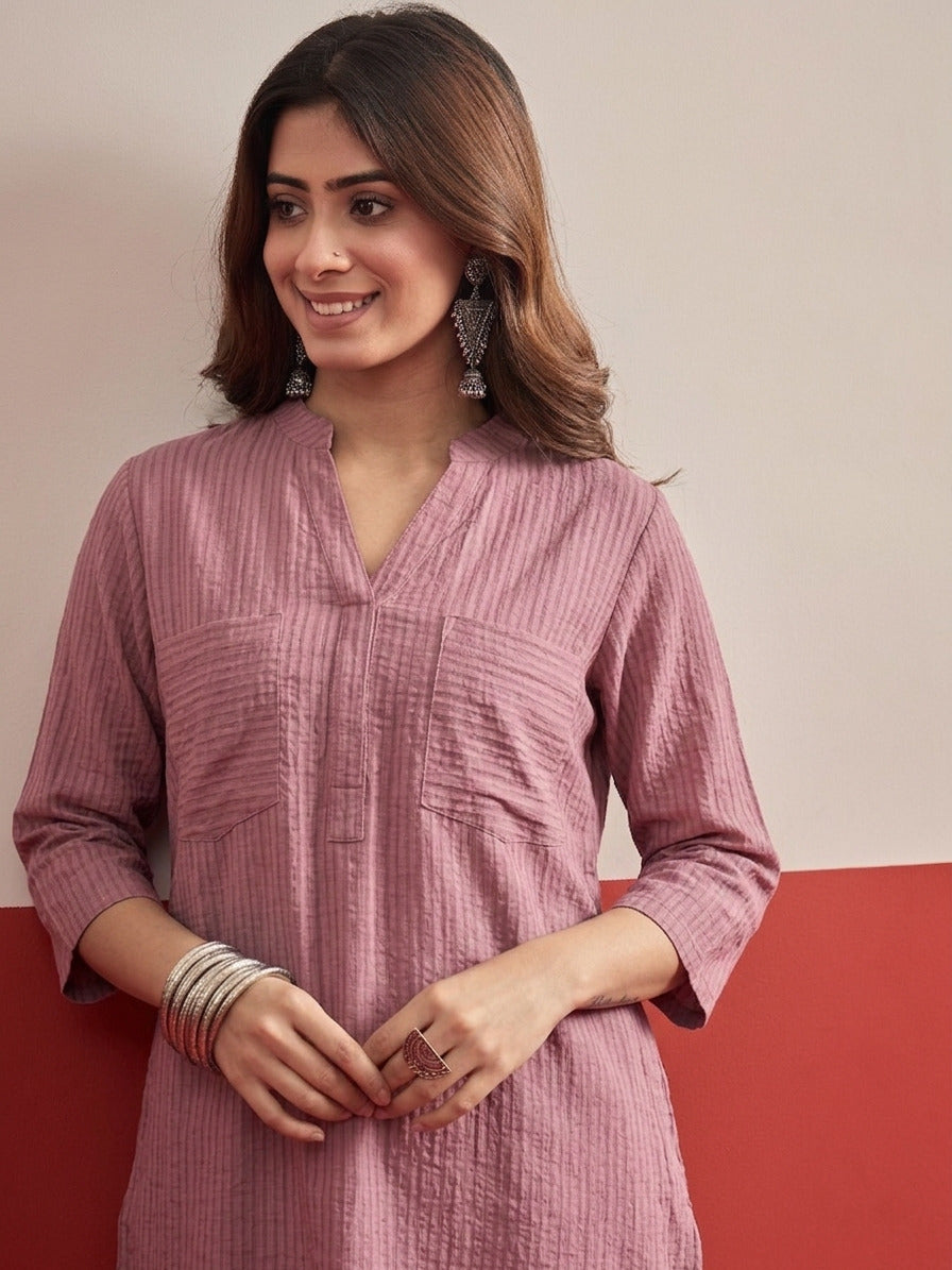 Pink Kurta White Afghani Salwar Set