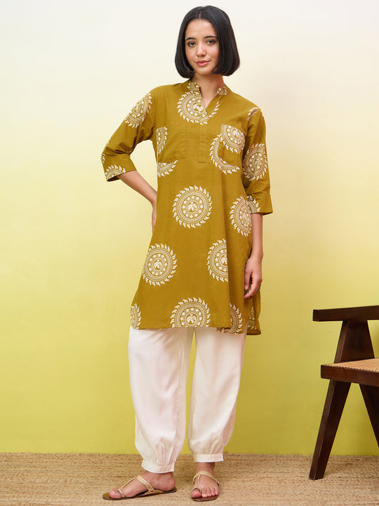 Yellow Kurta White Afghani Set
