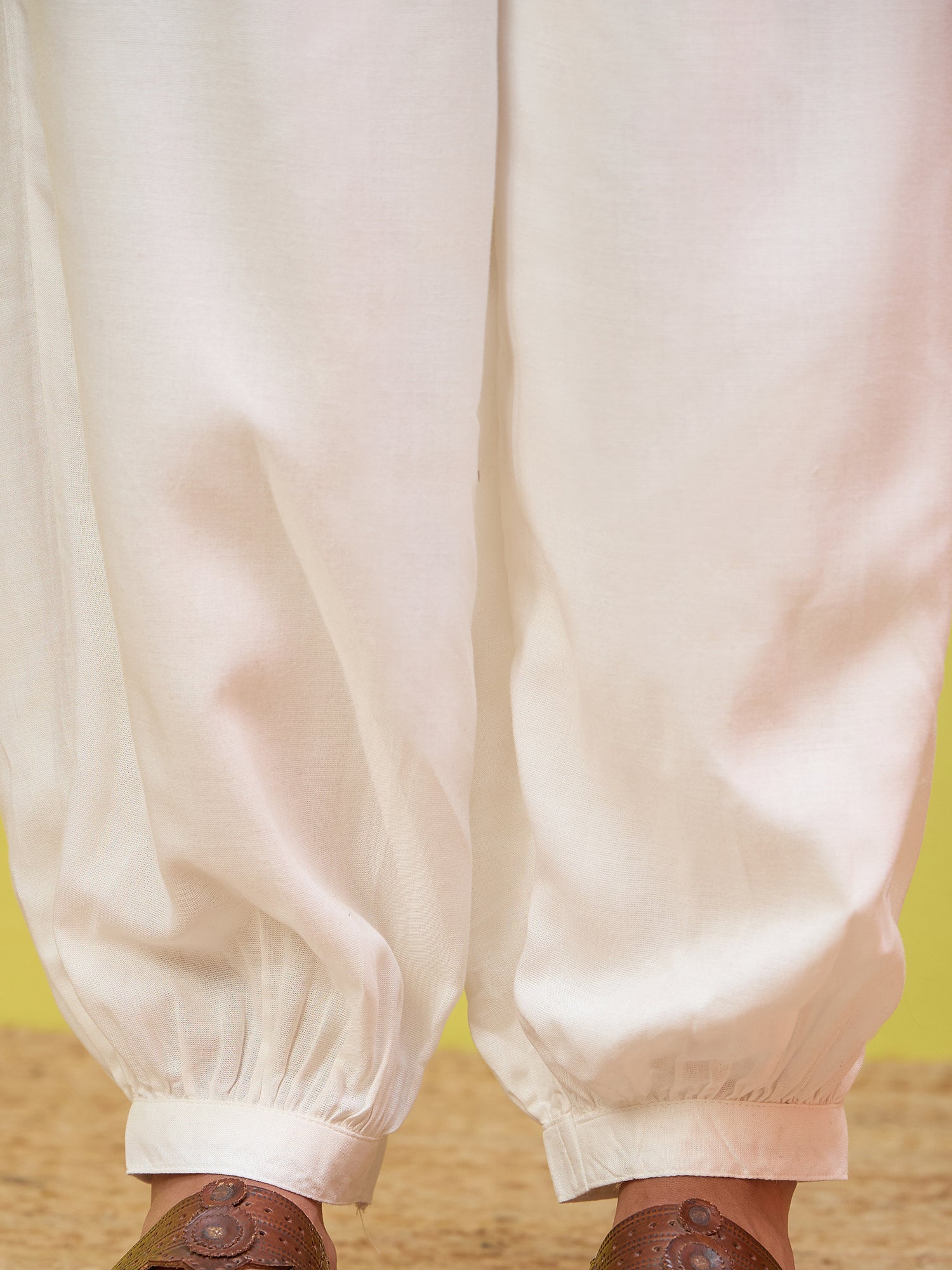 Rust Kurta White Afghani Set