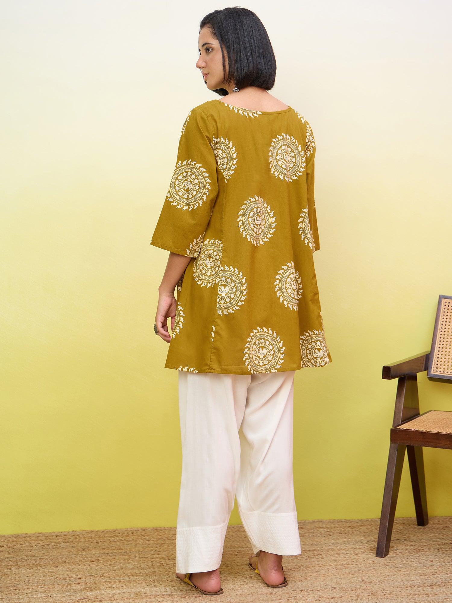 Yellow Peplum White Salwar Set