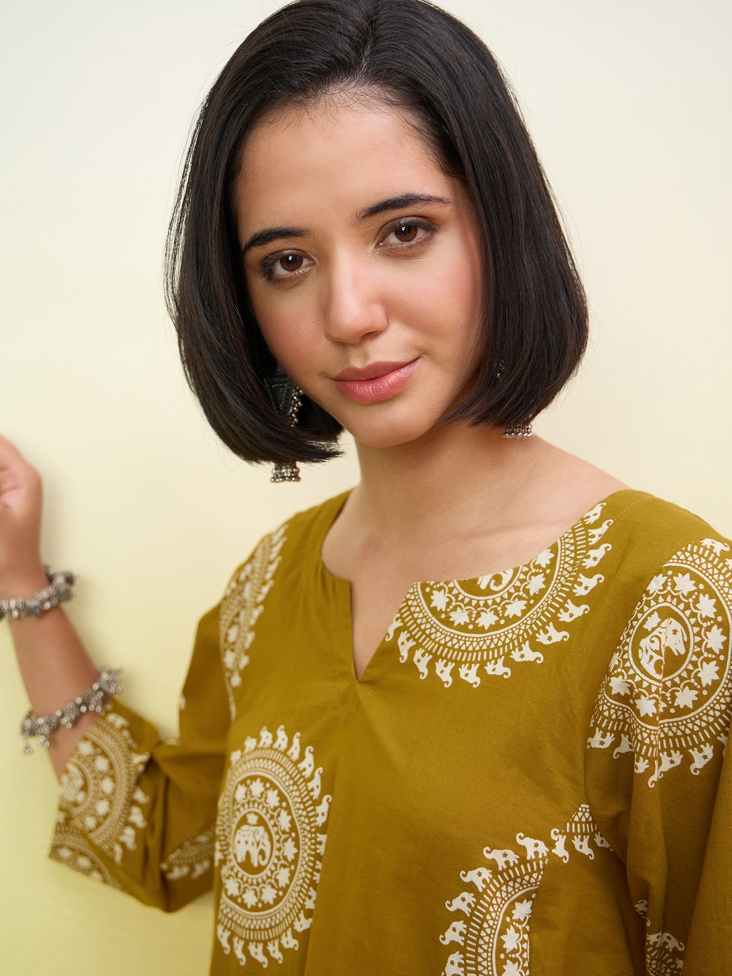 Yellow Peplum White Salwar Set