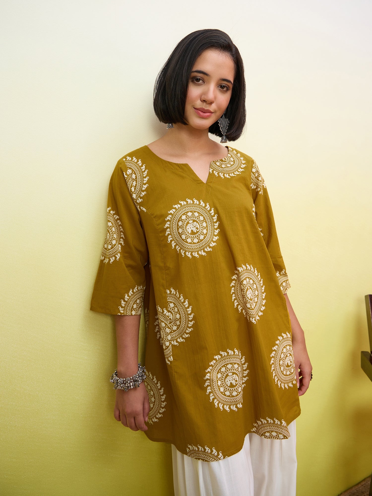Yellow Peplum White Salwar Set