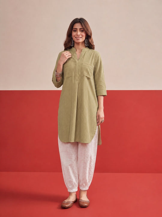 Khaki Afghani Salwar Set