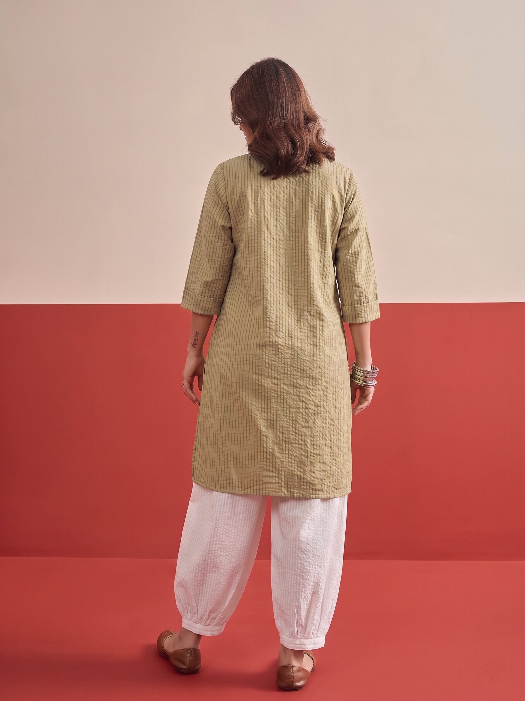 Khaki Afghani Salwar Set