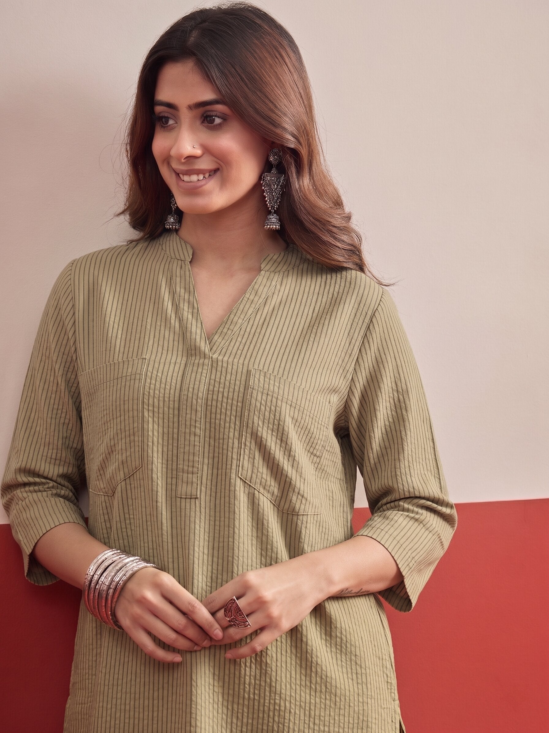 Khaki Afghani Salwar Set