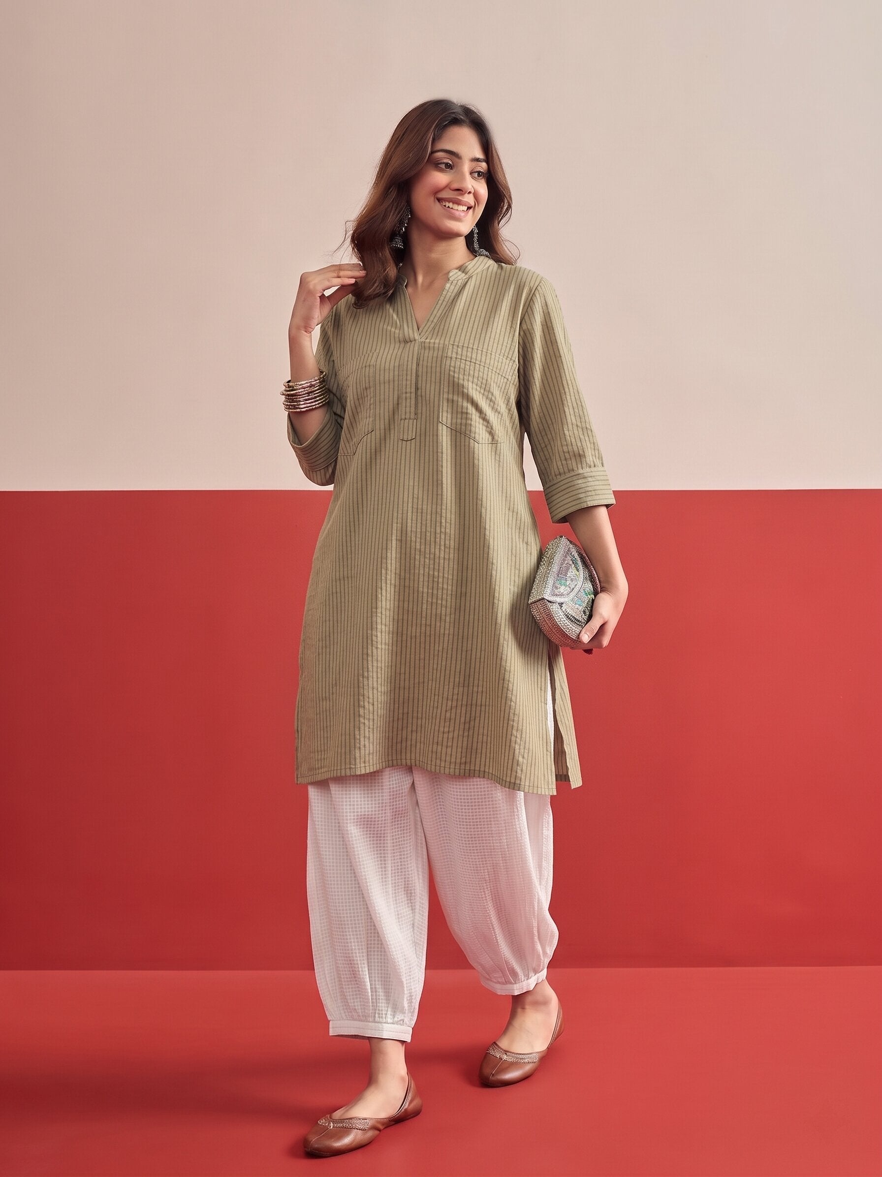 Khaki Afghani Salwar Set