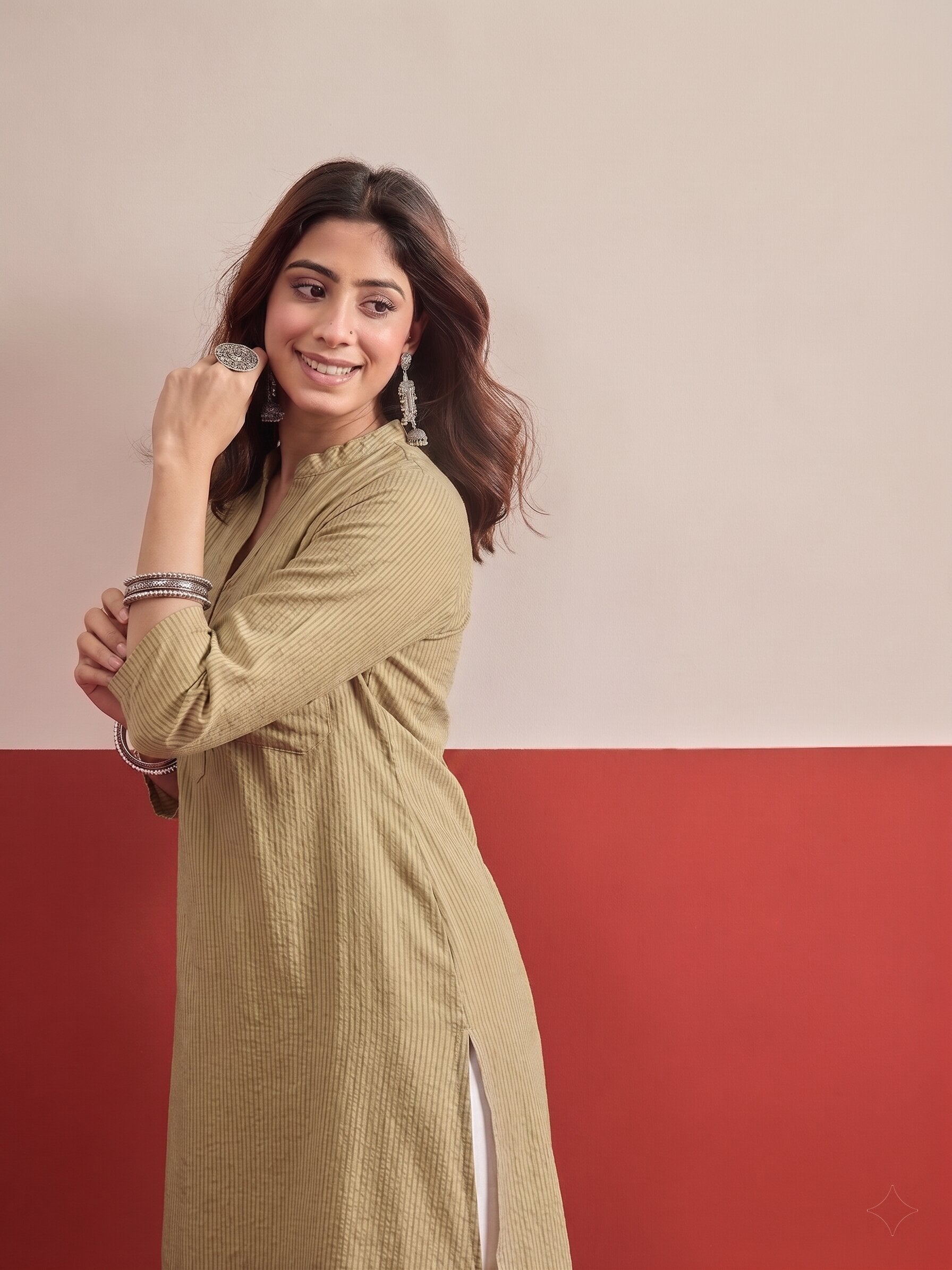 Khaki Afghani Salwar Set