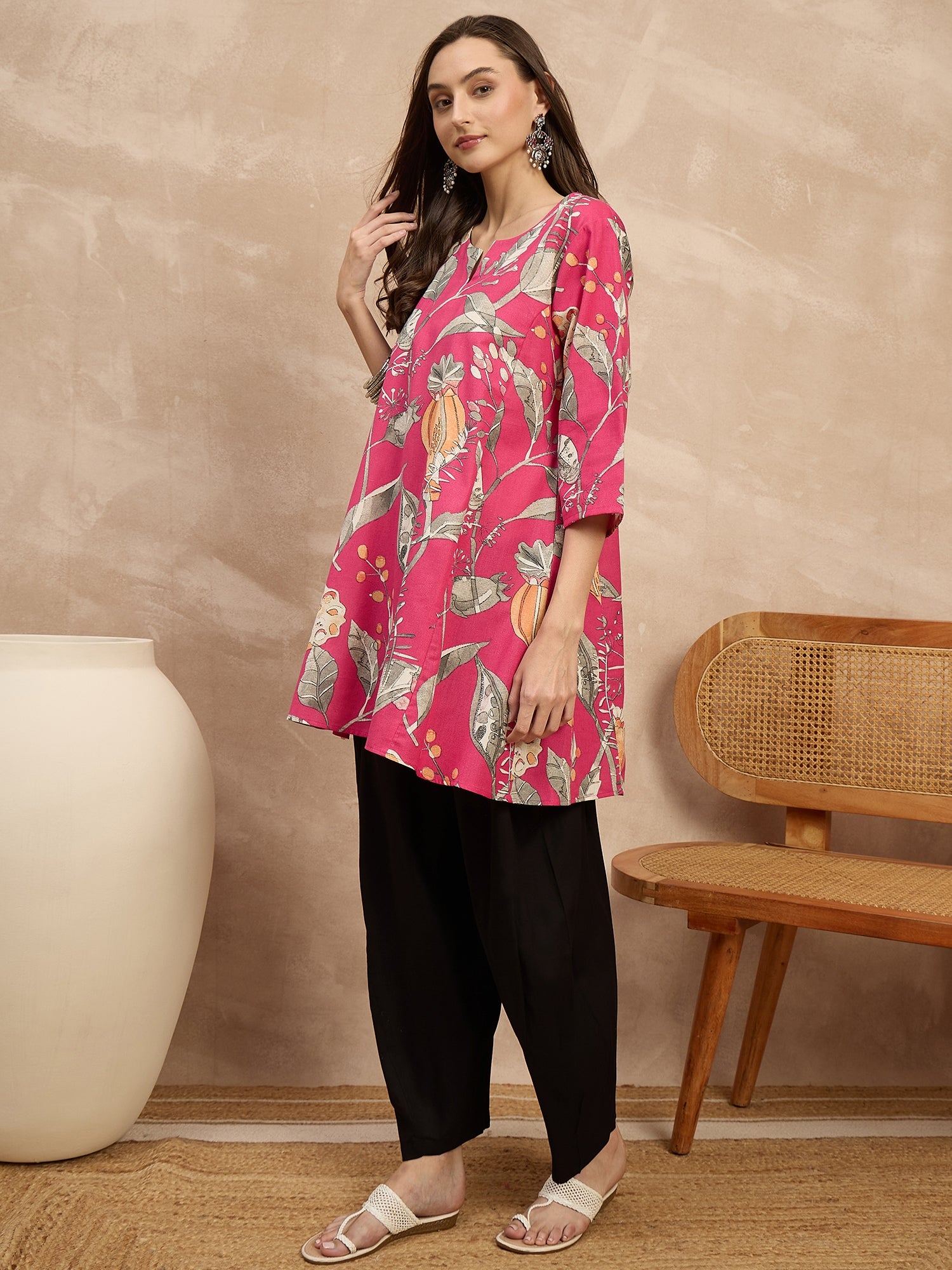 Magenta Anar Black Balloon Co-Ords