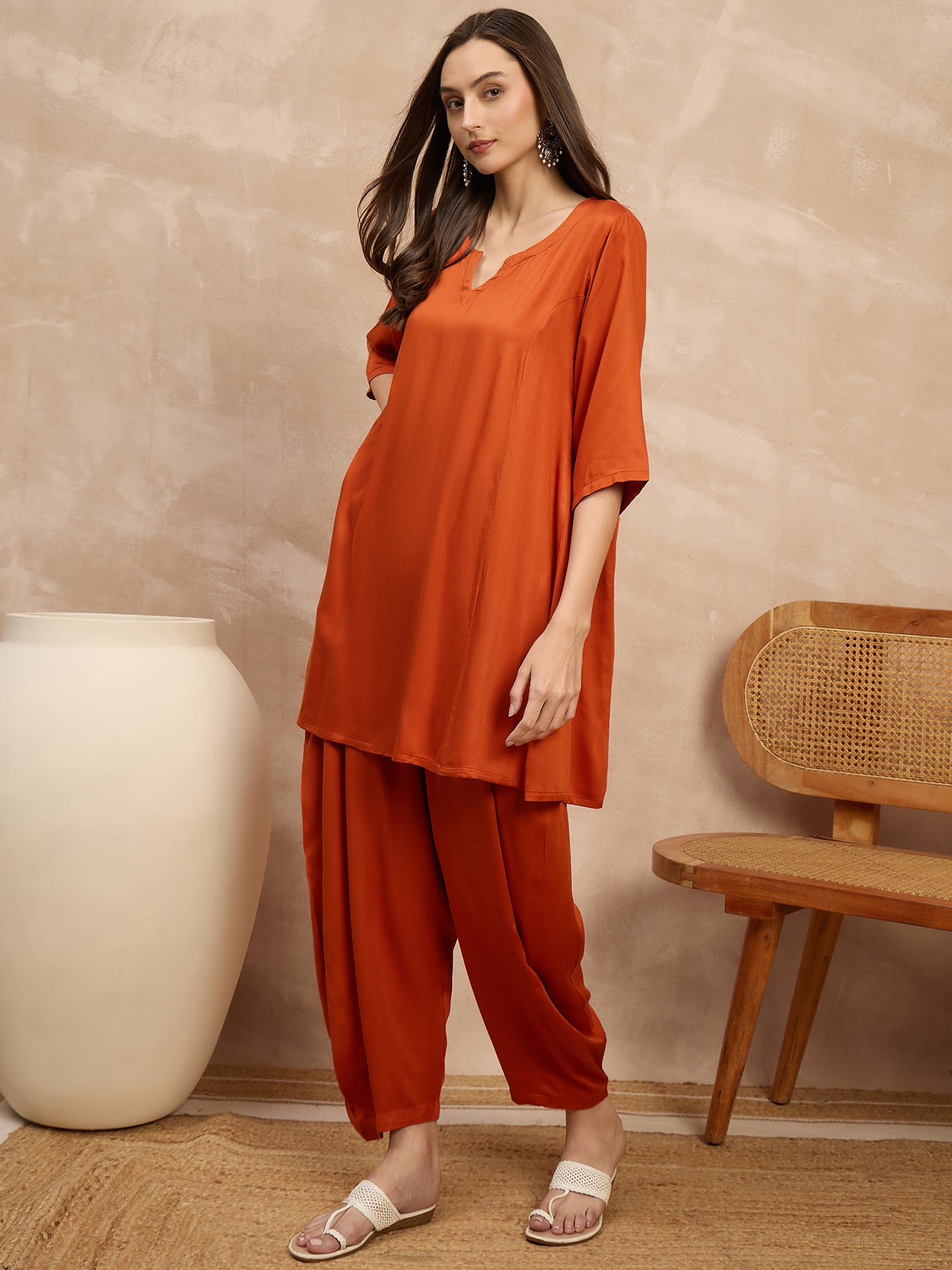 Rust Peplum Balloon Co-Ords