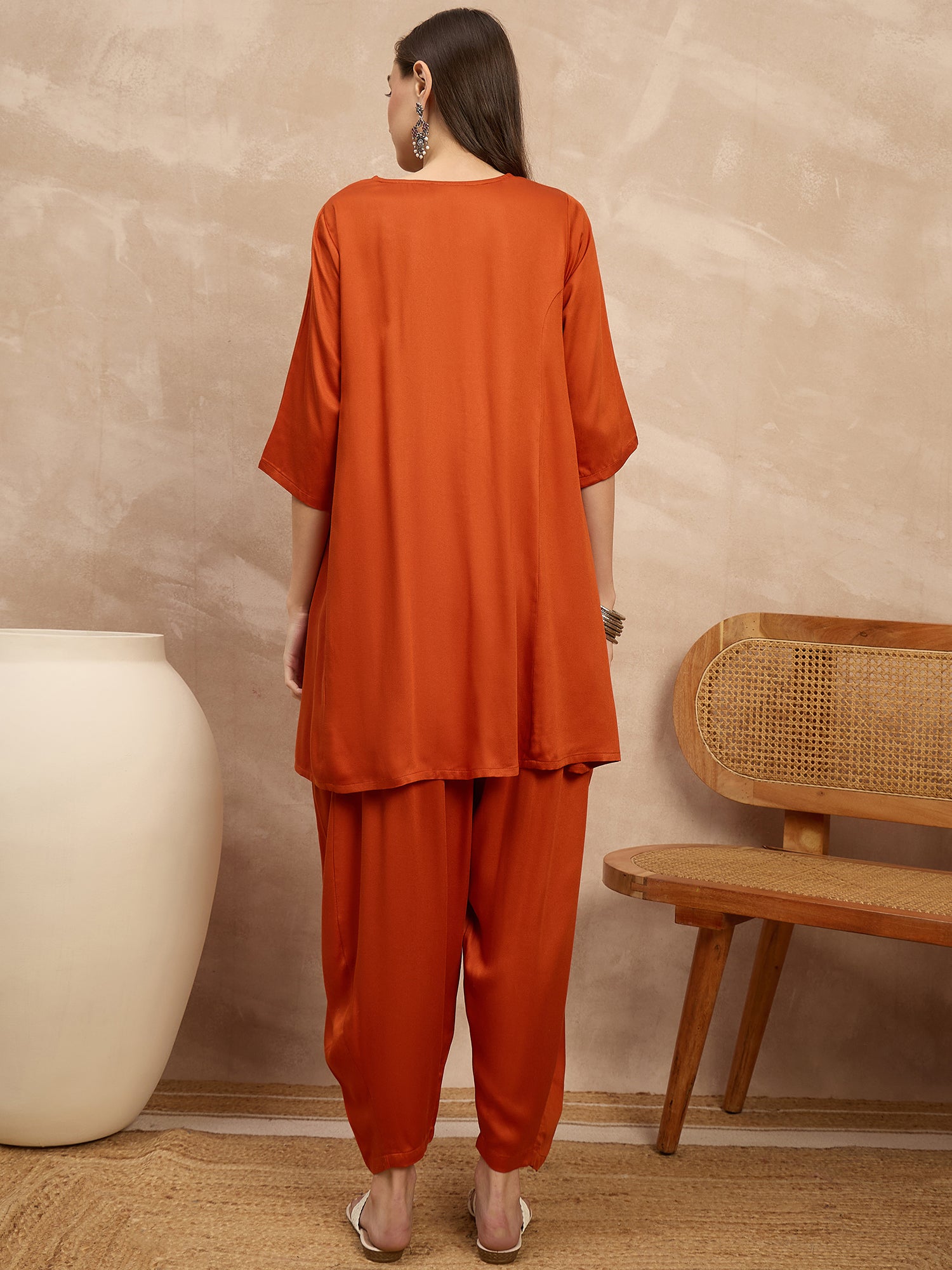Rust Peplum Balloon Co-Ords