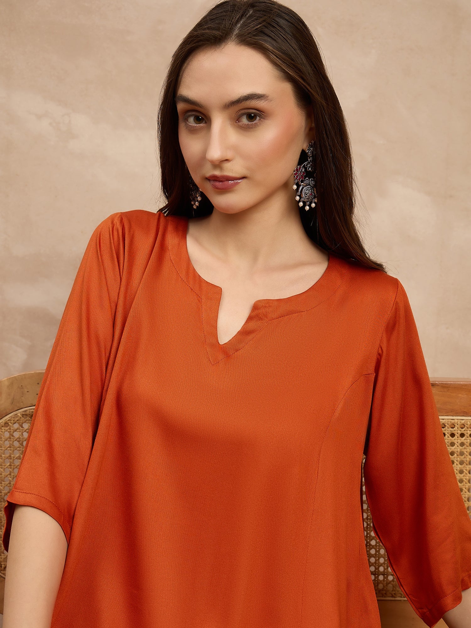 Rust Peplum Balloon Co-Ords