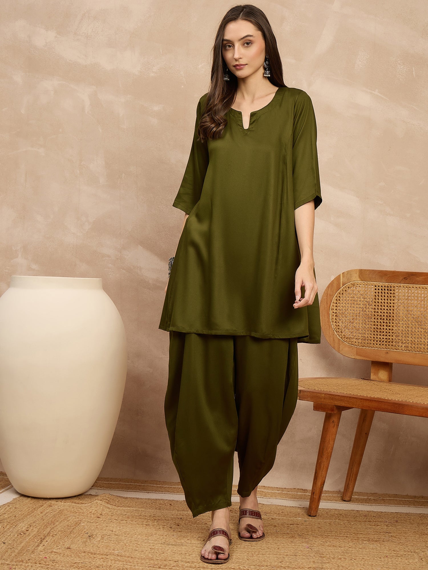 Green Peplum Balloon Co-Ords