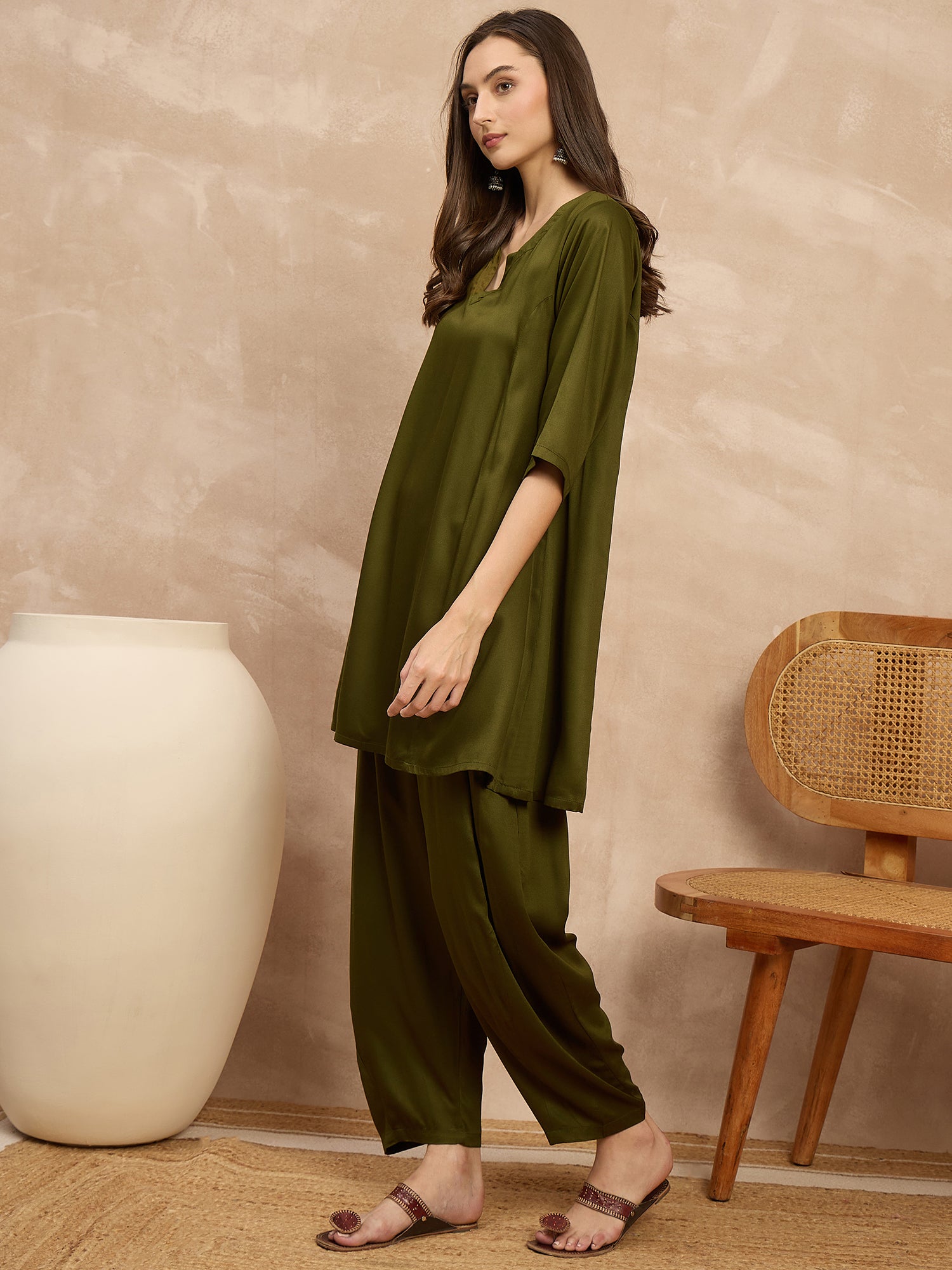 Green Peplum Balloon Co-Ords
