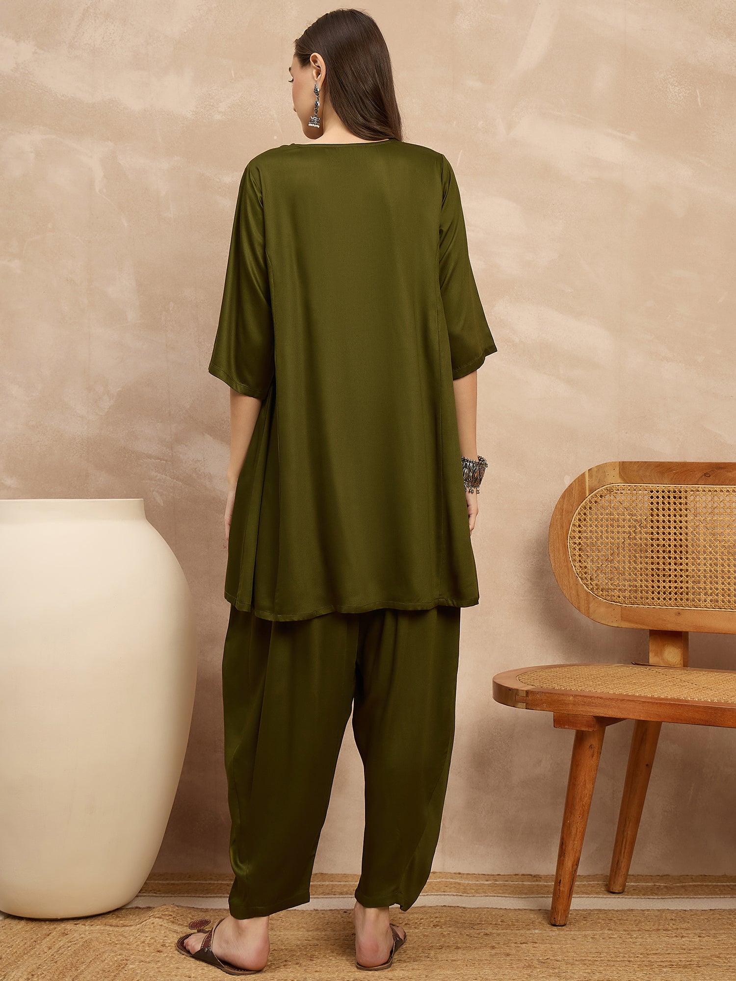 Green Peplum Balloon Co-Ords