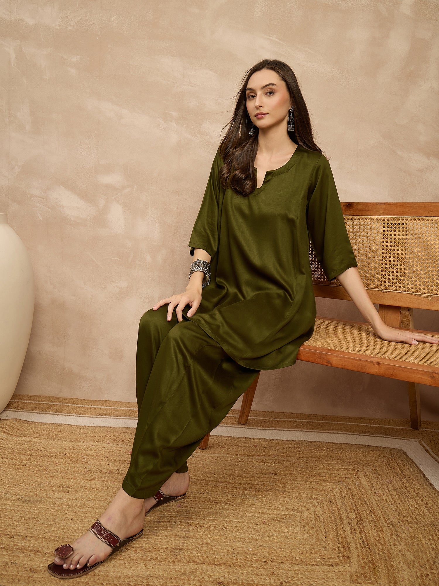 Green Peplum Balloon Co-Ords