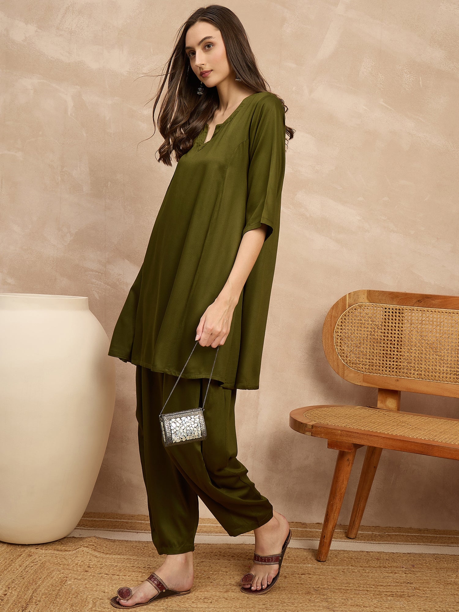 Green Peplum Balloon Co-Ords