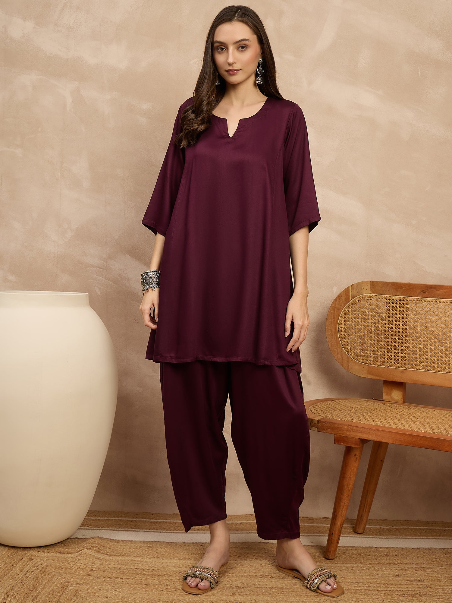 Brown Peplum Balloon Co-Ords
