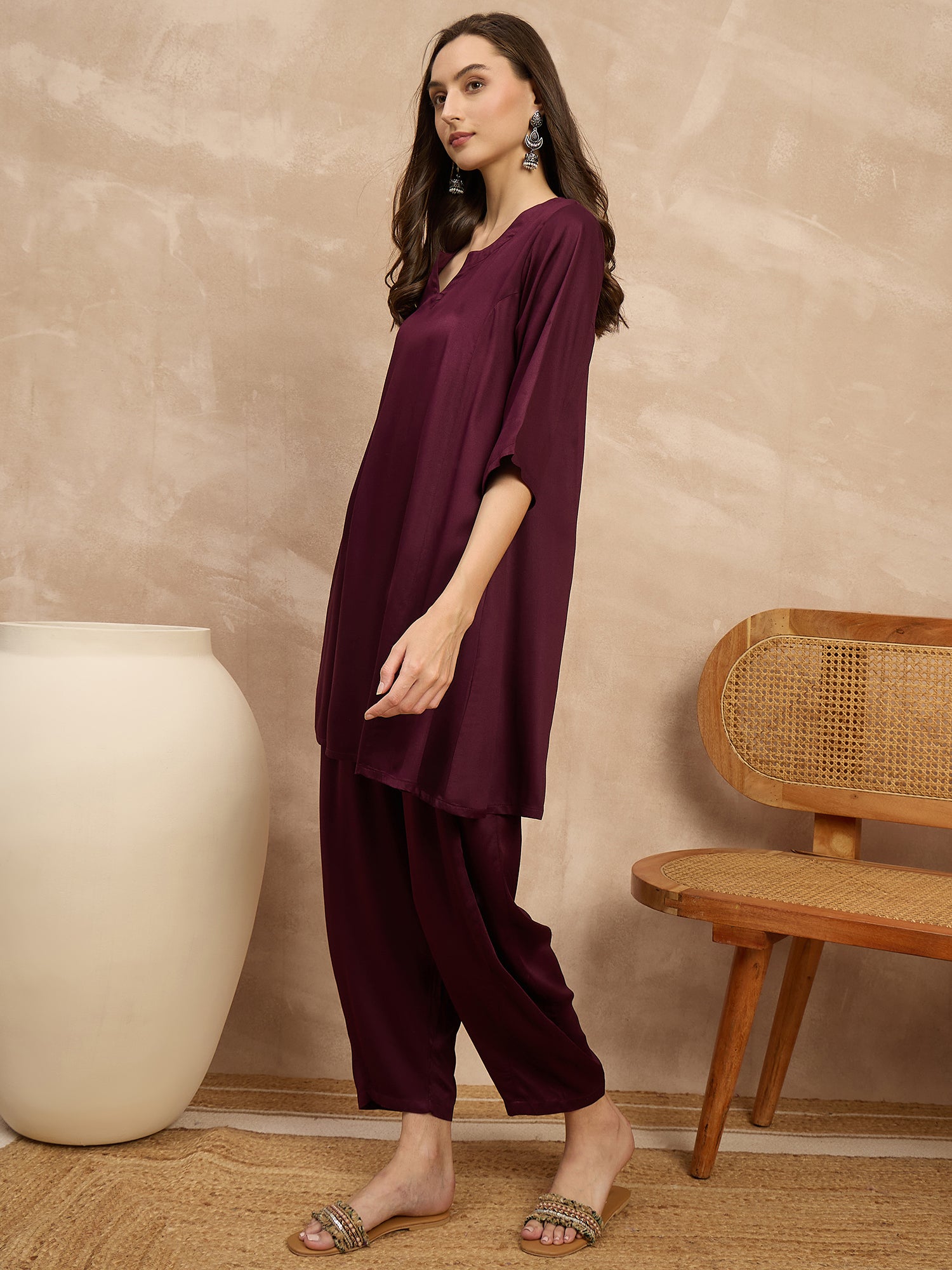 Brown Peplum Balloon Co-Ords