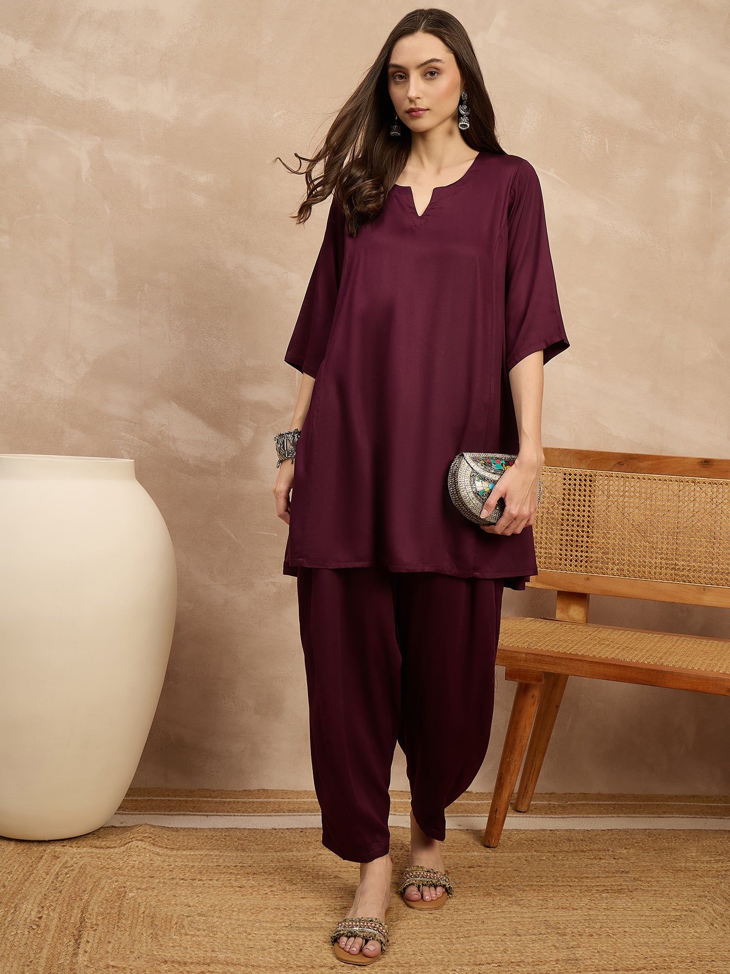 Brown Peplum Balloon Co-Ords