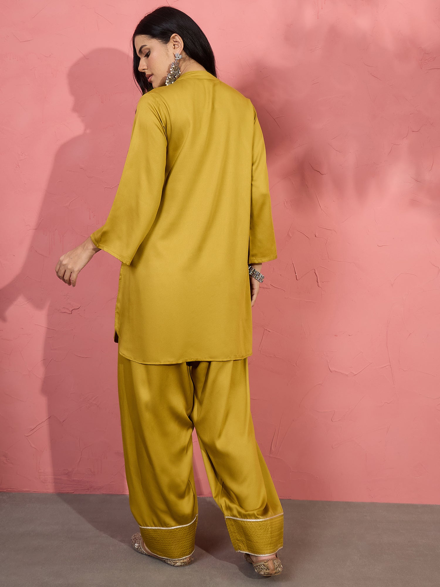 Lemon Yellow Patch Work Kurta Salwar Set (To be dispatched in 7 -10 days)