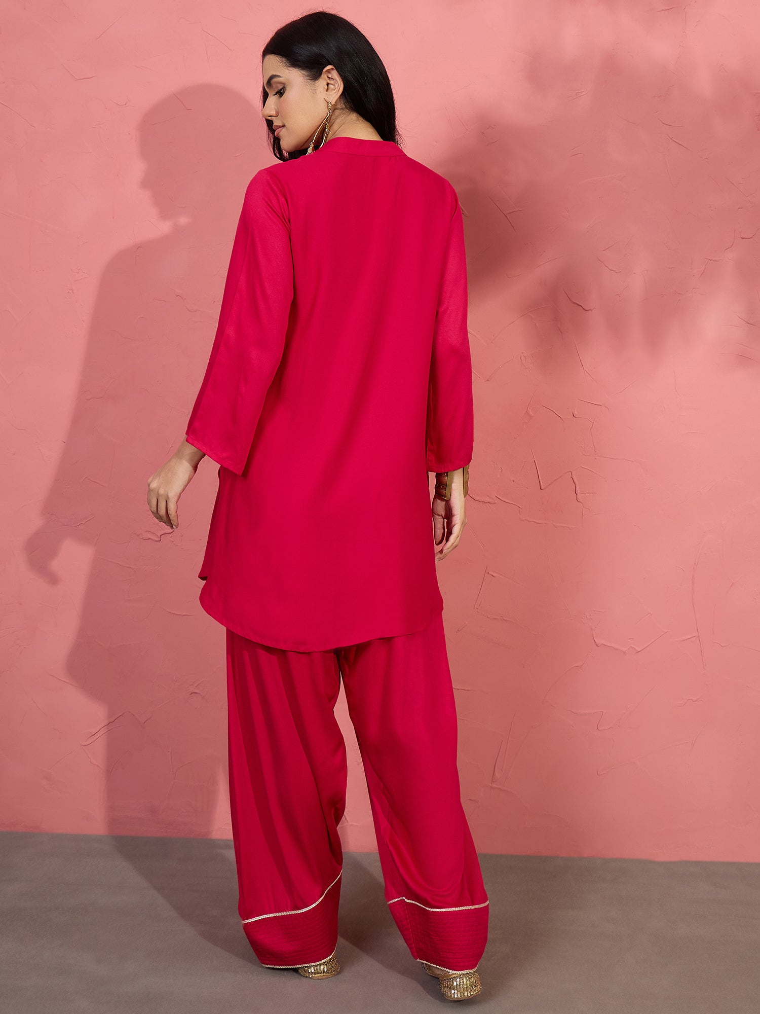 Pink Patch Work Kurta Salwar Set (To be dispatched in 7 -10 days)
