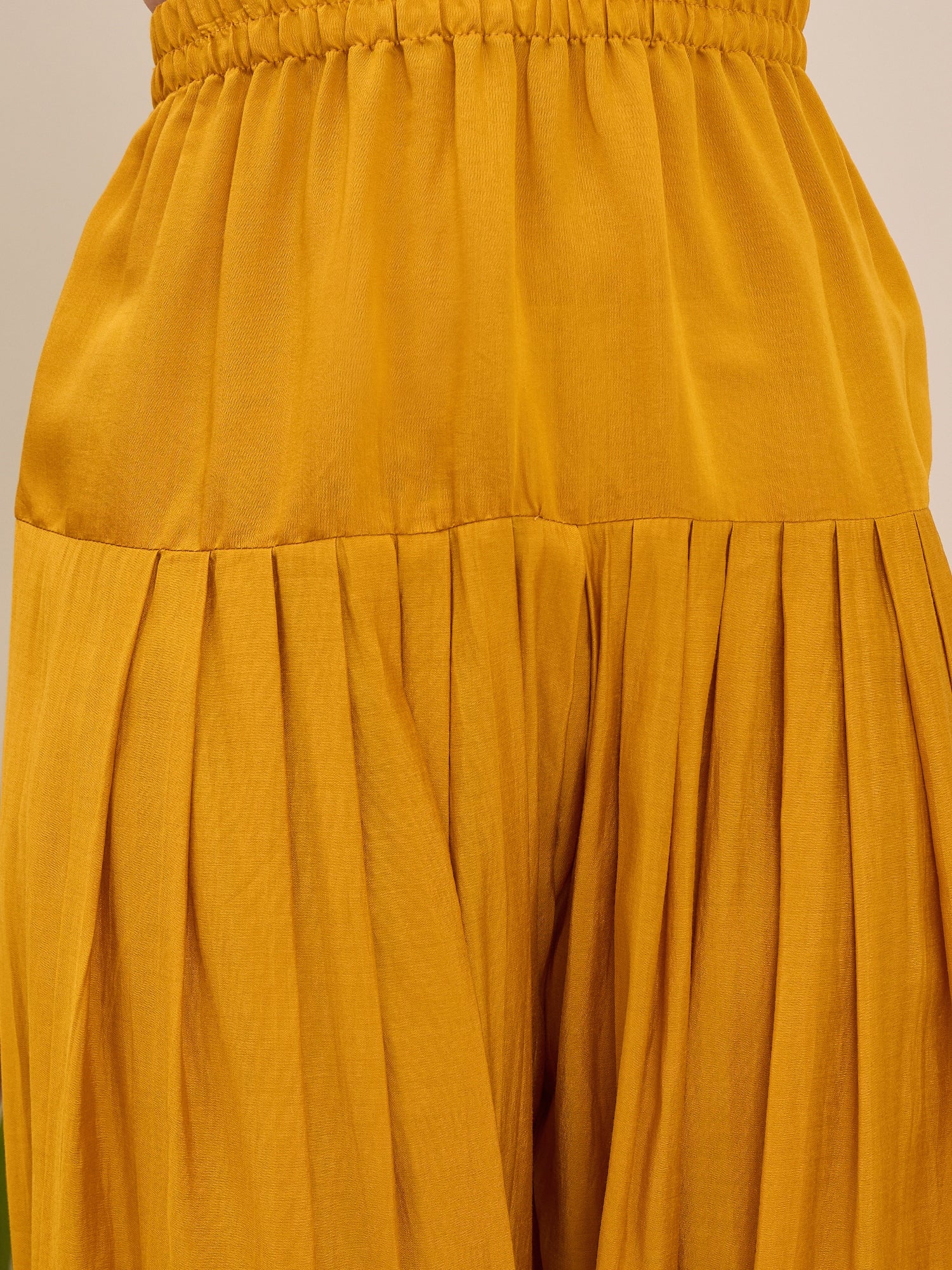 Orange Leheriya Kurta Yellow Salwar Set (To be dispatched in 7 -10 days)