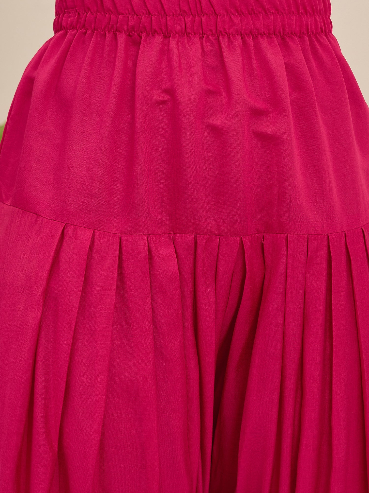 Lime Leheriya Kurta Fuchsia Salwar Set (To be dispatched in 7 -10 days)