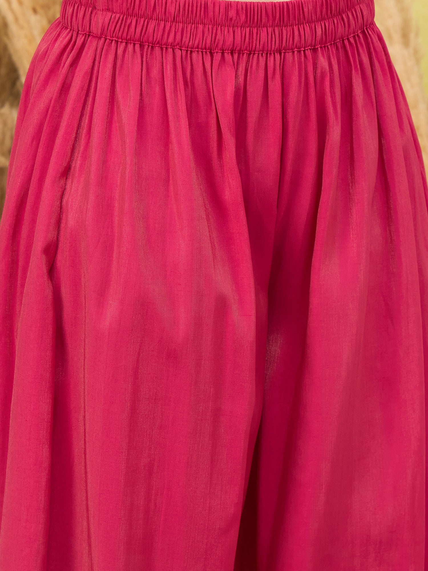 Pink V Neck Flared Kurta Set (To be dispatched in 7 -10 days)