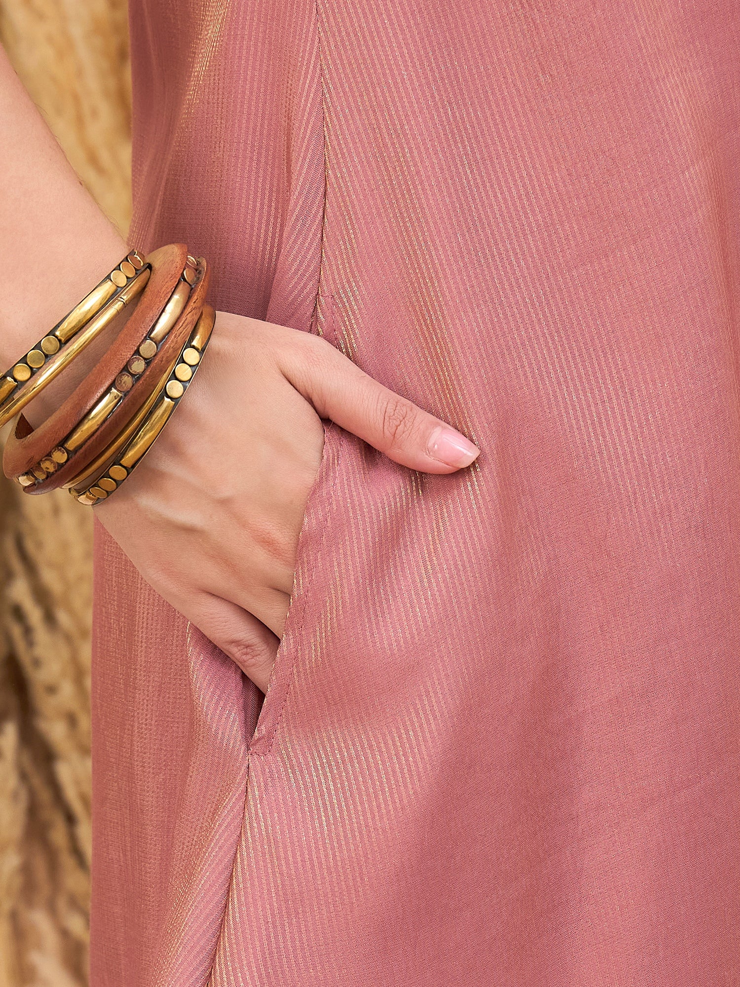 Coral Roundk Neck Kurta Short Palazzo Set (To be dispatched in 7 -10 days)