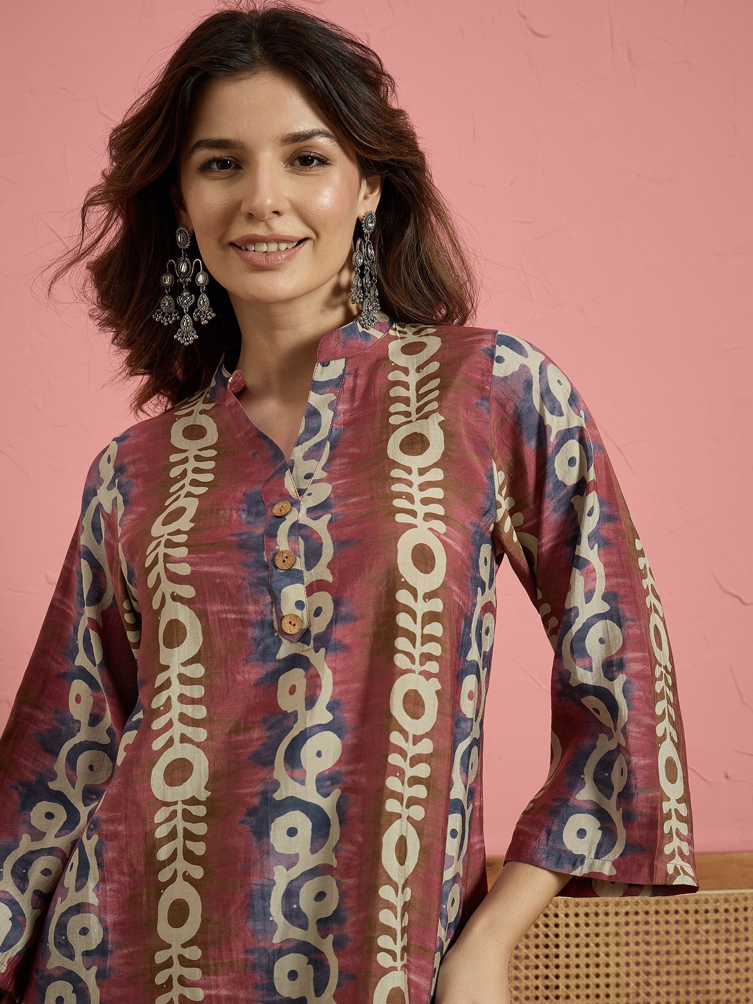 Blue Printed Kurta Multi Stripes Salwar Set (To be dispatched in 7 -10 days)