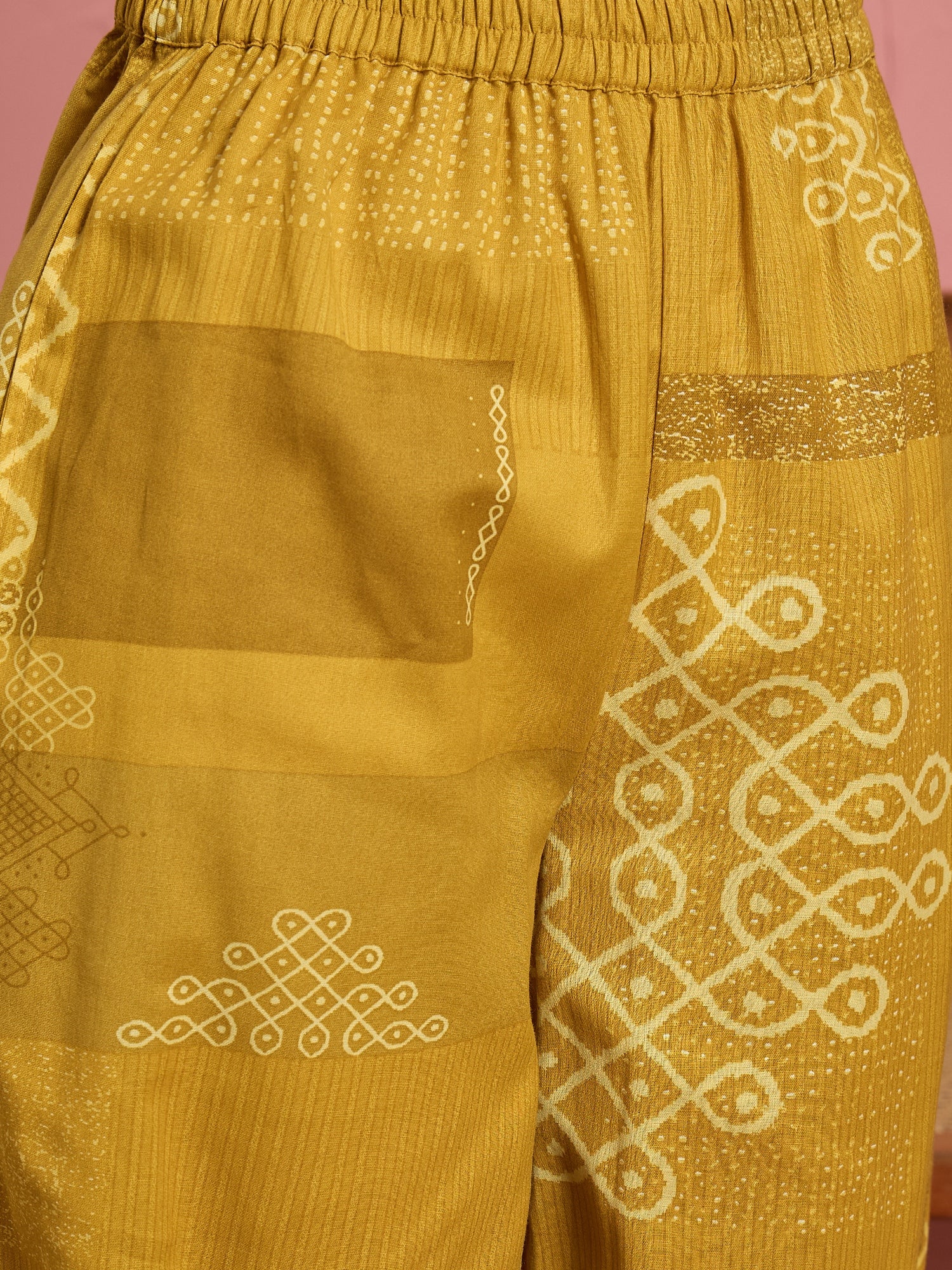 Mustard Geometry Button Afghani Set (To be dispatched in 7 -10 days)