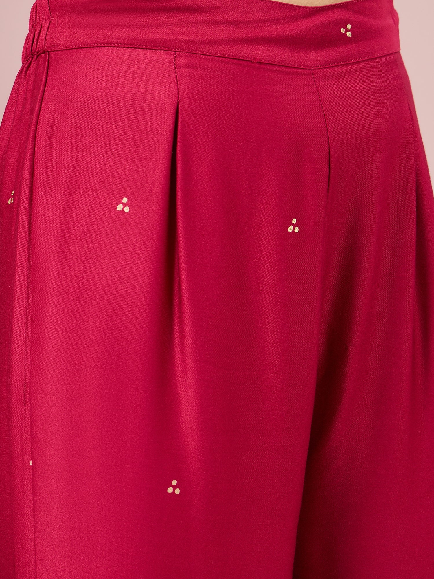Magenta Dot Border A-Line Kurta Set (To be dispatched in 7 -10 days)