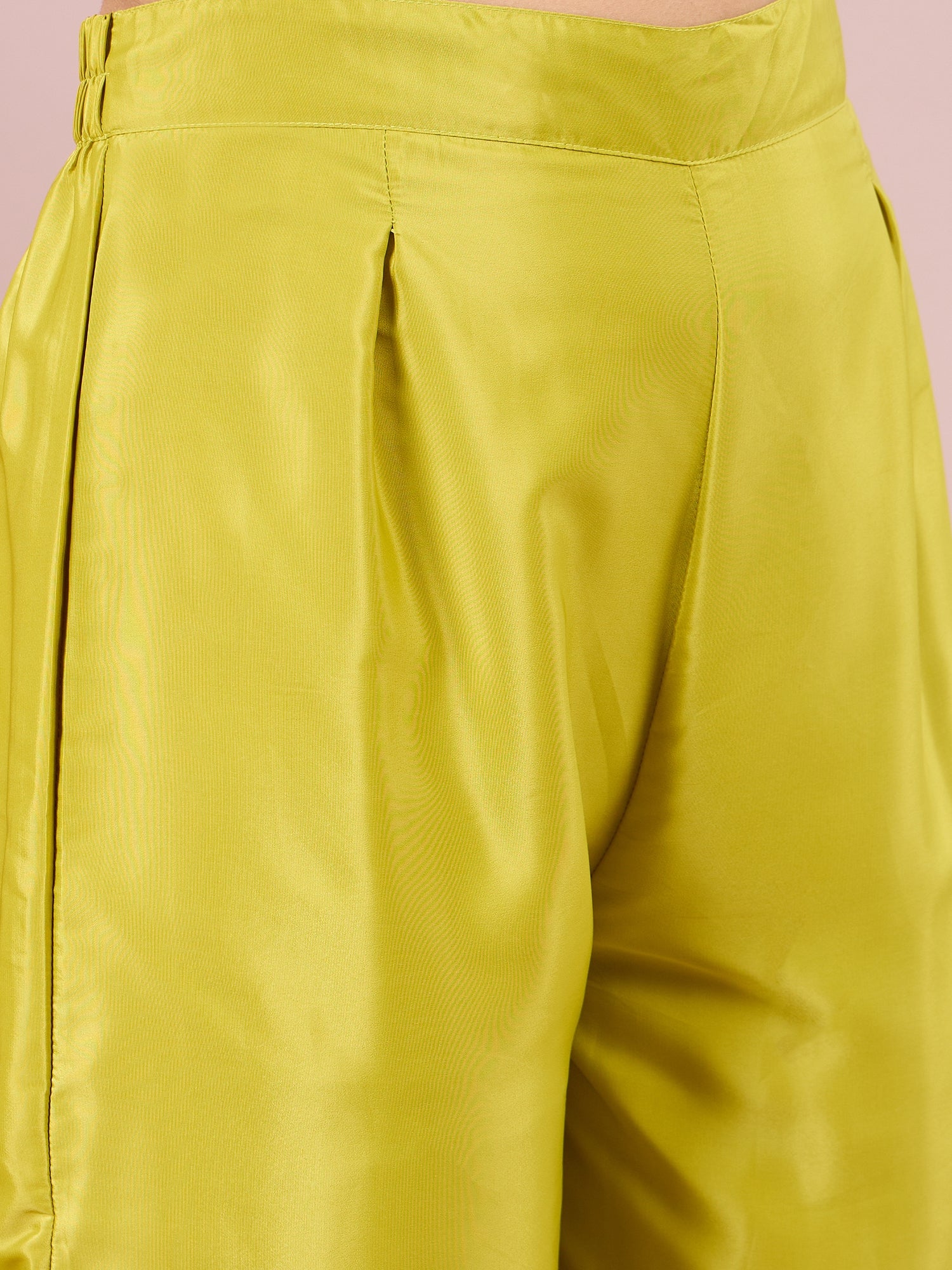 Lime Crepe Coord Magenta Stole Set (To be dispatched in 7 -10 days)