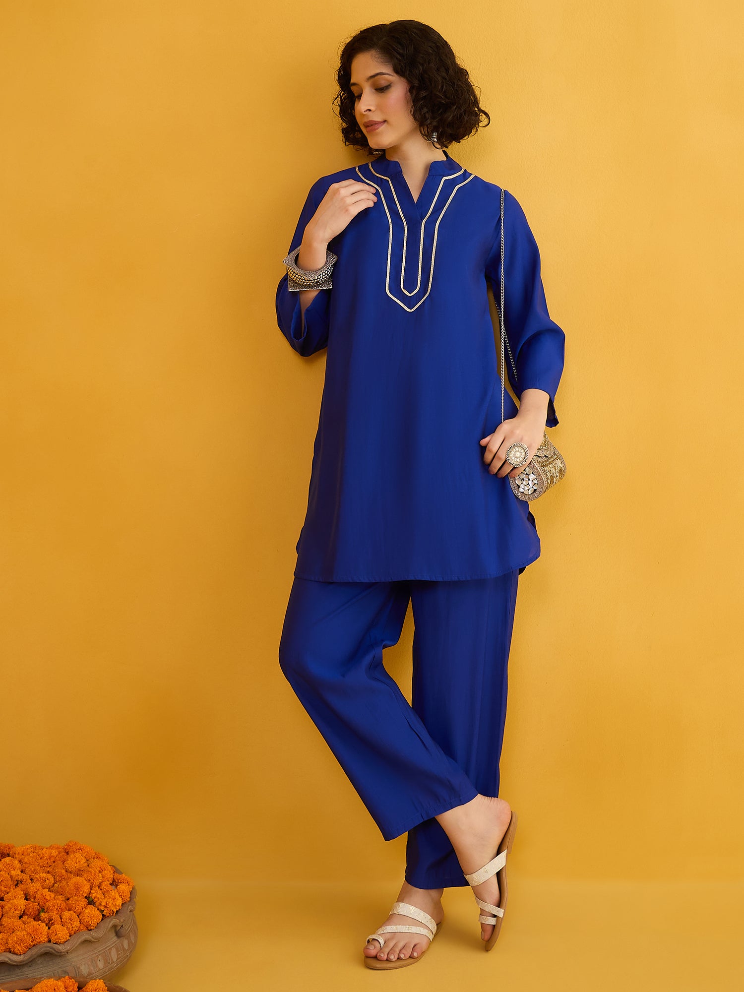 Blue Noor Kurta Pant Set (To be dispatched in 7 -10 days)