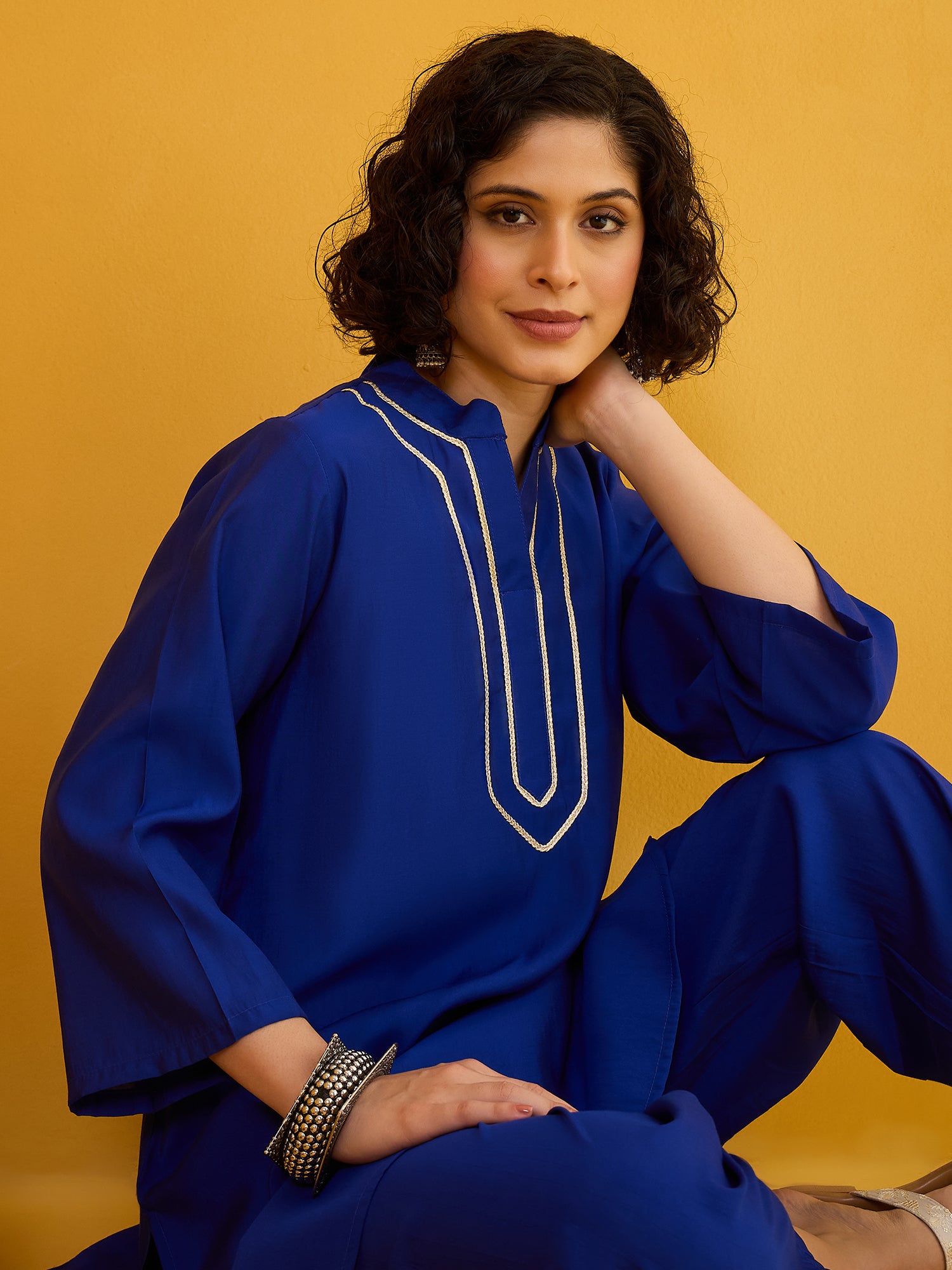 Blue Noor Kurta Pant Set (To be dispatched in 7 -10 days)