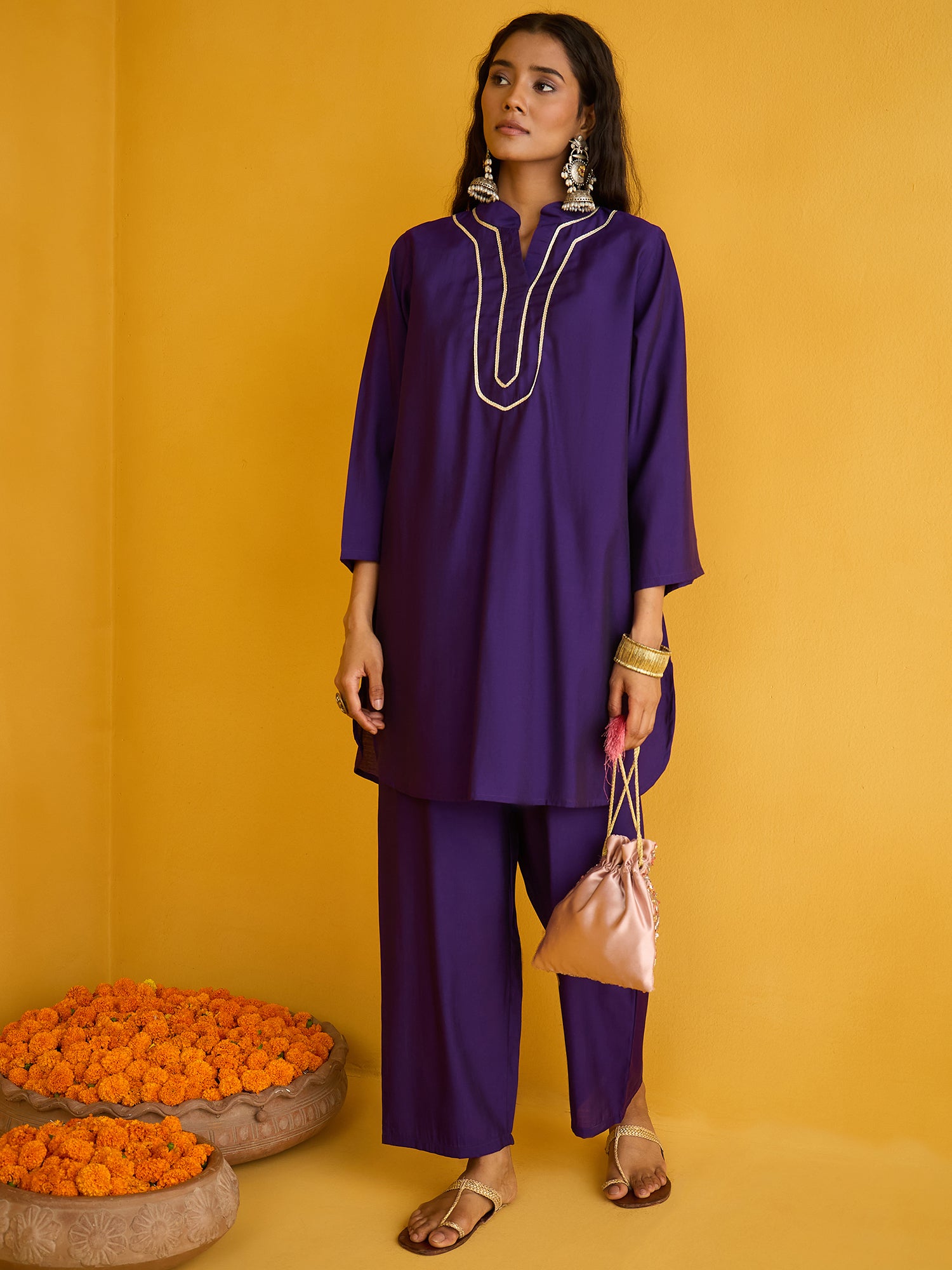 Jamuni Gul Kurta Pant Set (To be dispatched in 7 -10 days)