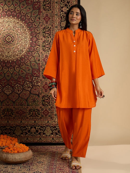 Kesariya Gul Kurta Pant Set (To be dispatched in 7 -10 days)