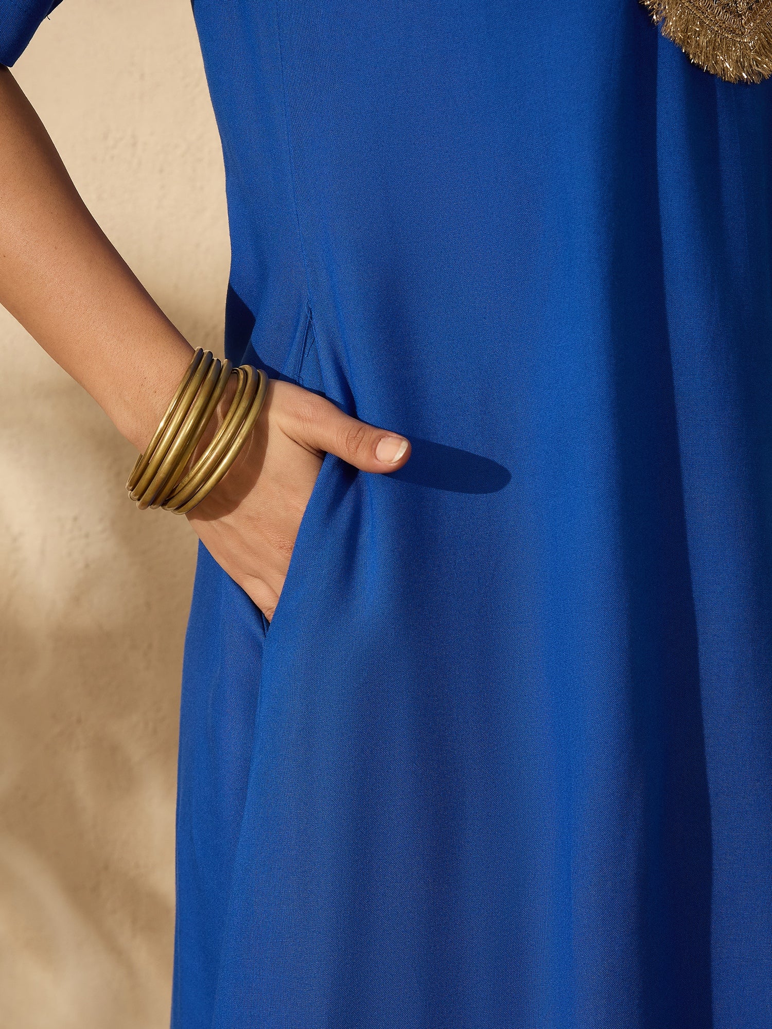 Ink Blue Aline Gota Work Kurta Pant Set