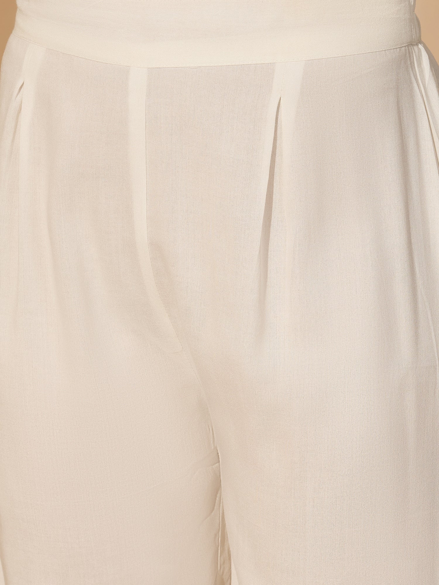 White Aline Gota Work Kurta Pant Set