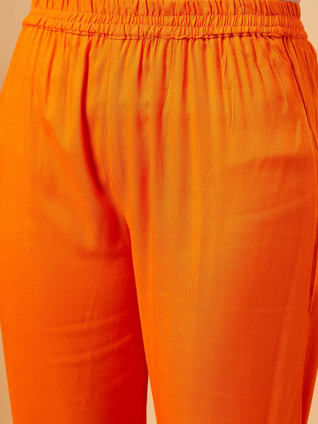 Orange Organza Sleeve Kurta Set