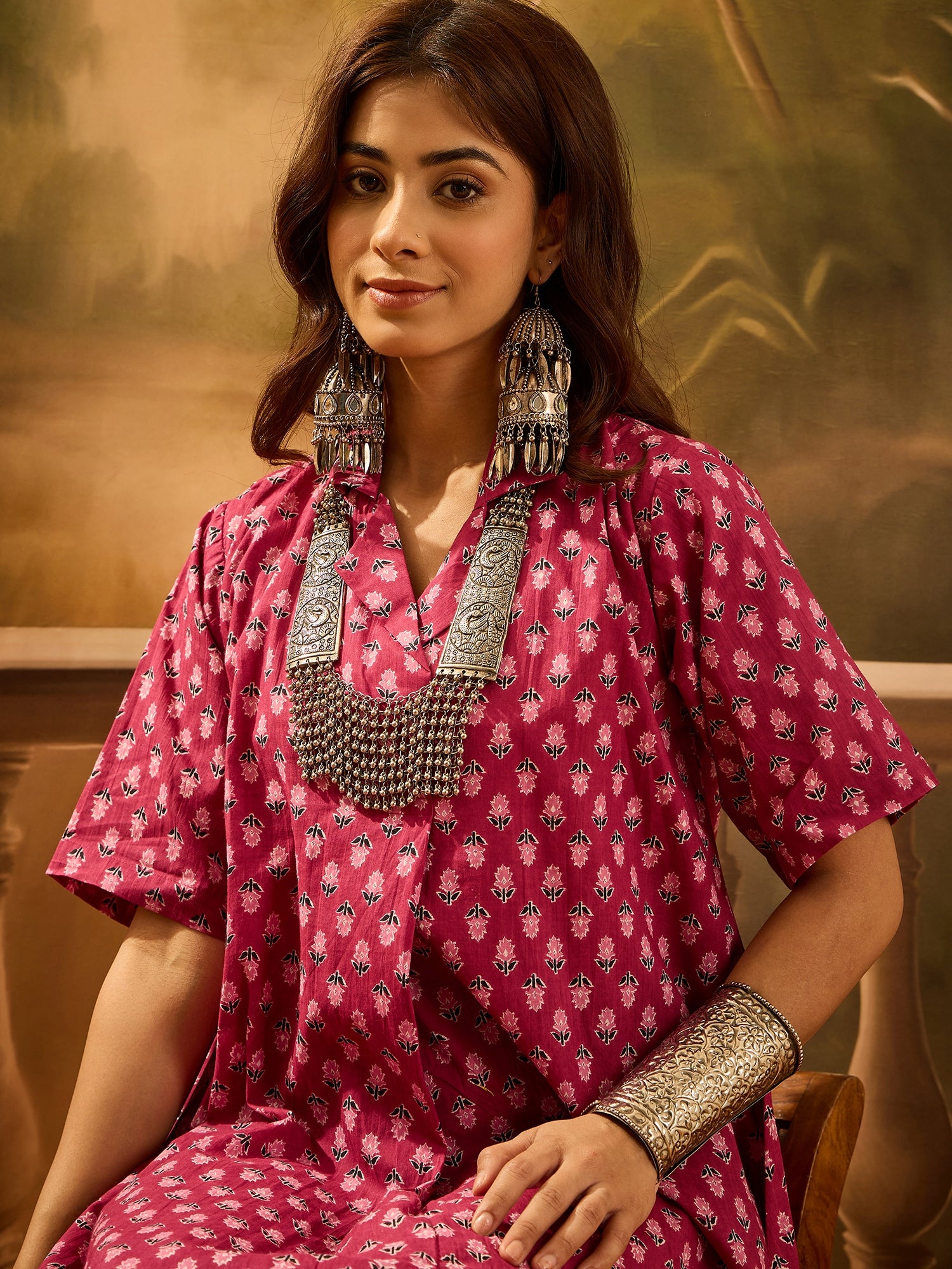Dull Pink Booti Collar Dress