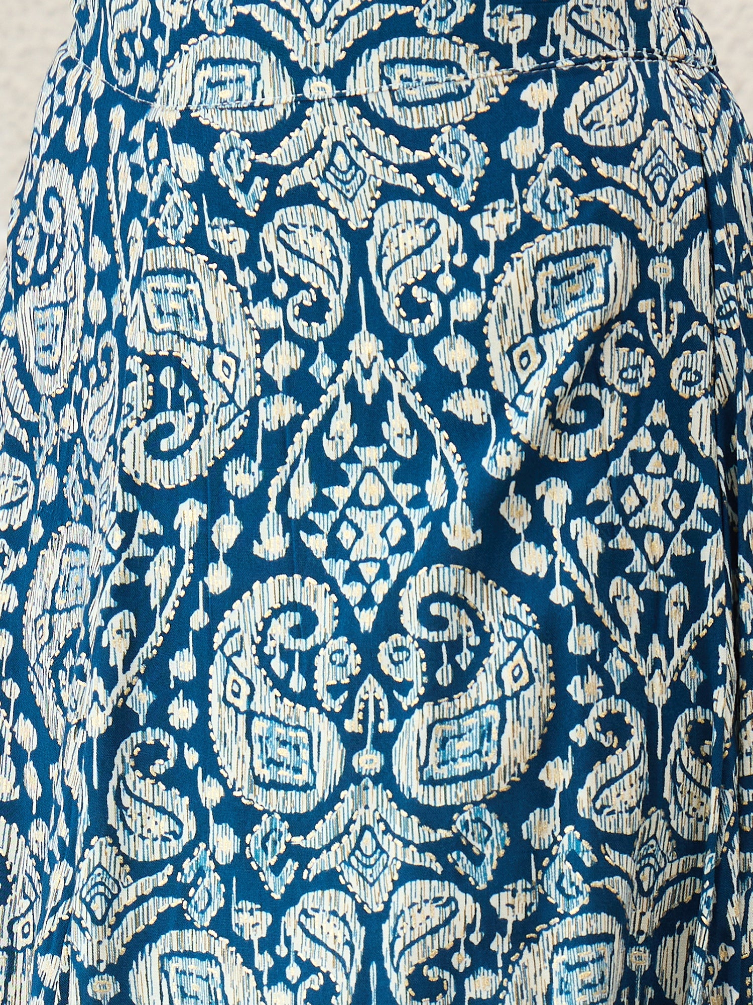 Slaty Grey Paisley A-Line Skirt